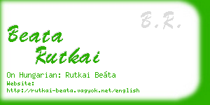 beata rutkai business card